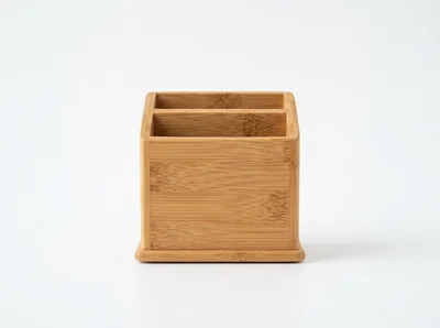 Bamboo Desk Organizer With Two Compartments