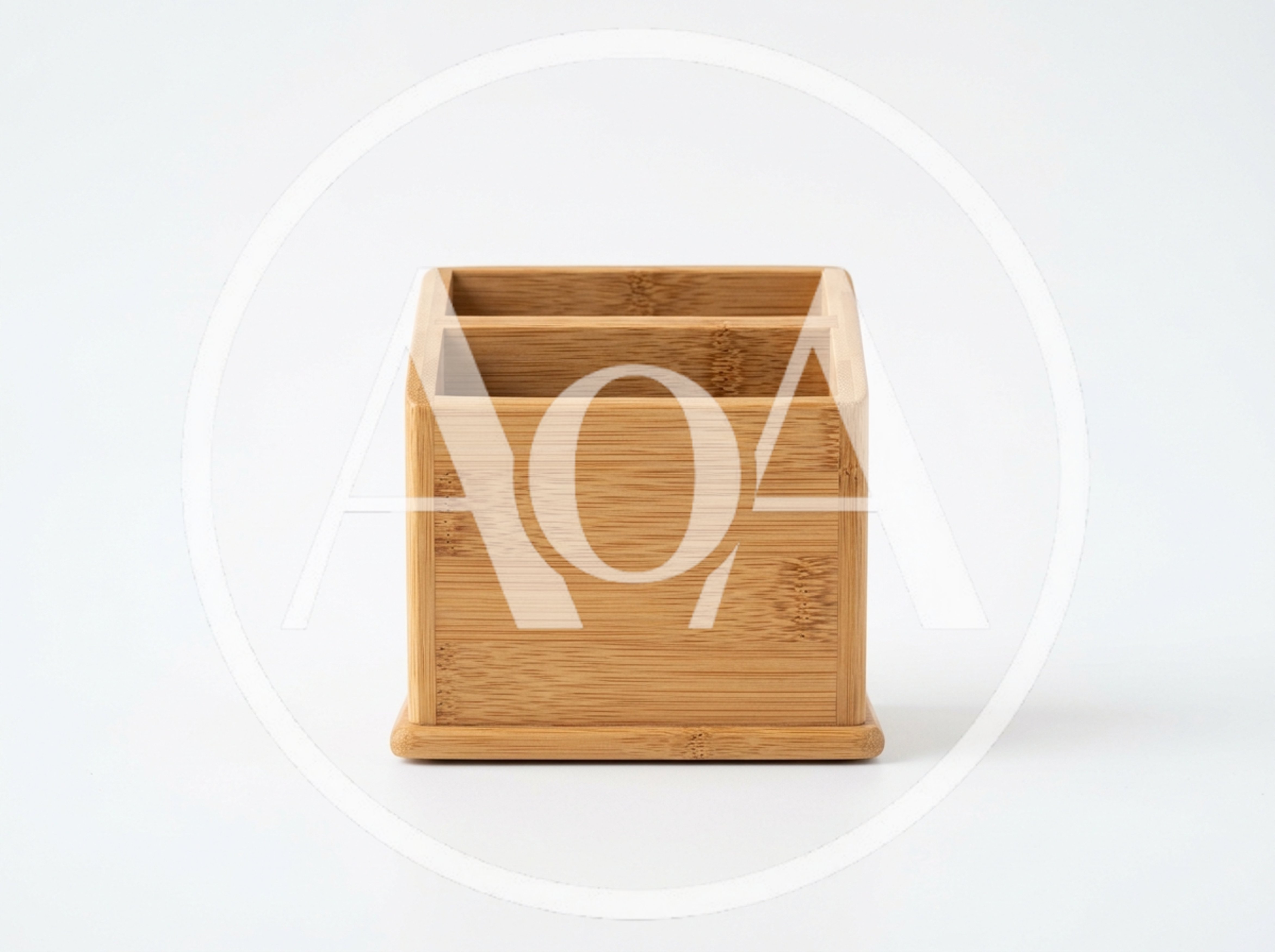 Bamboo Desk Organizer With Two Compartments