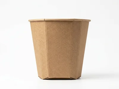 Empty Brown Paper Food Container