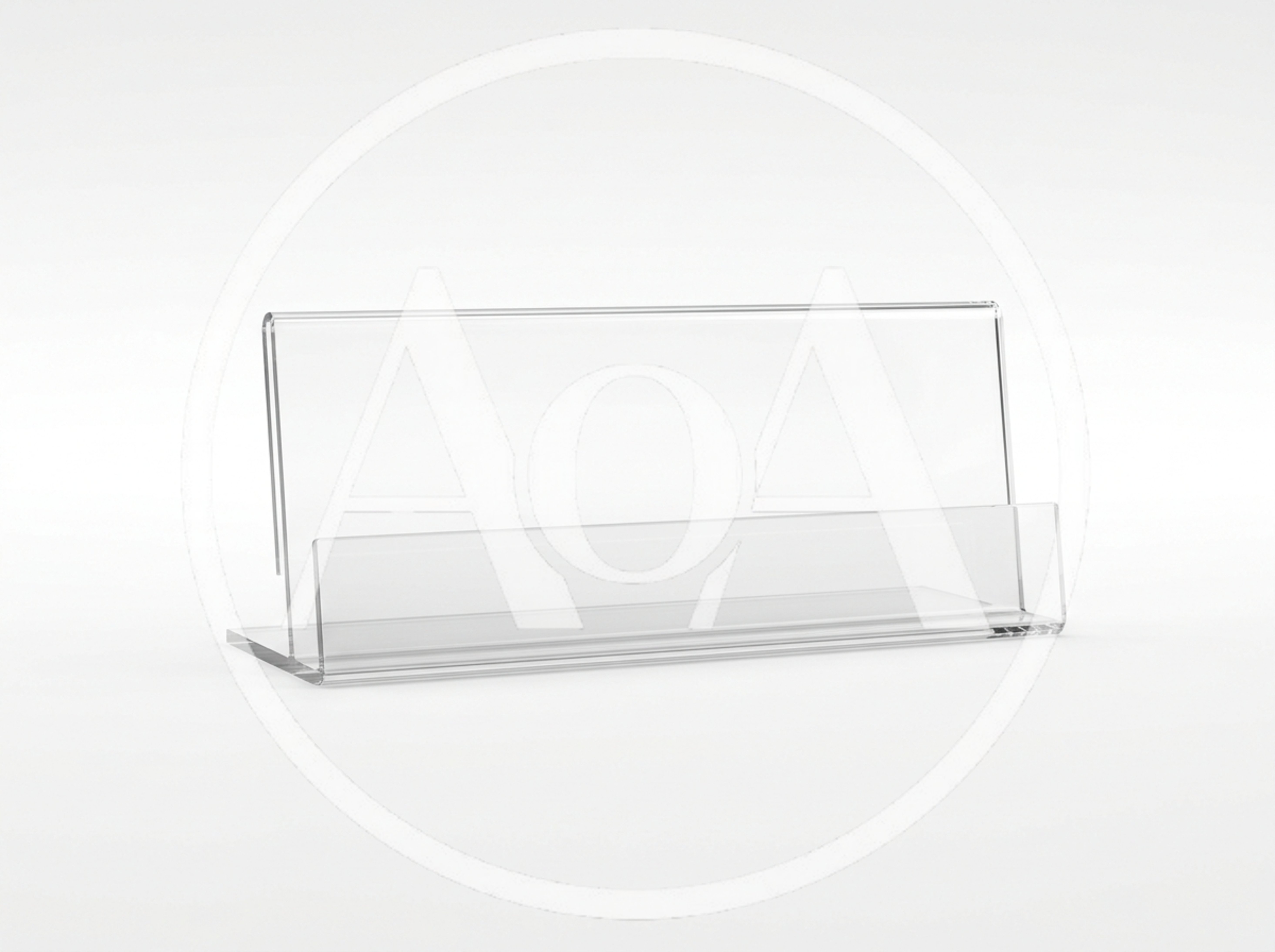 Clear Acrylic Sign Holder On White Background