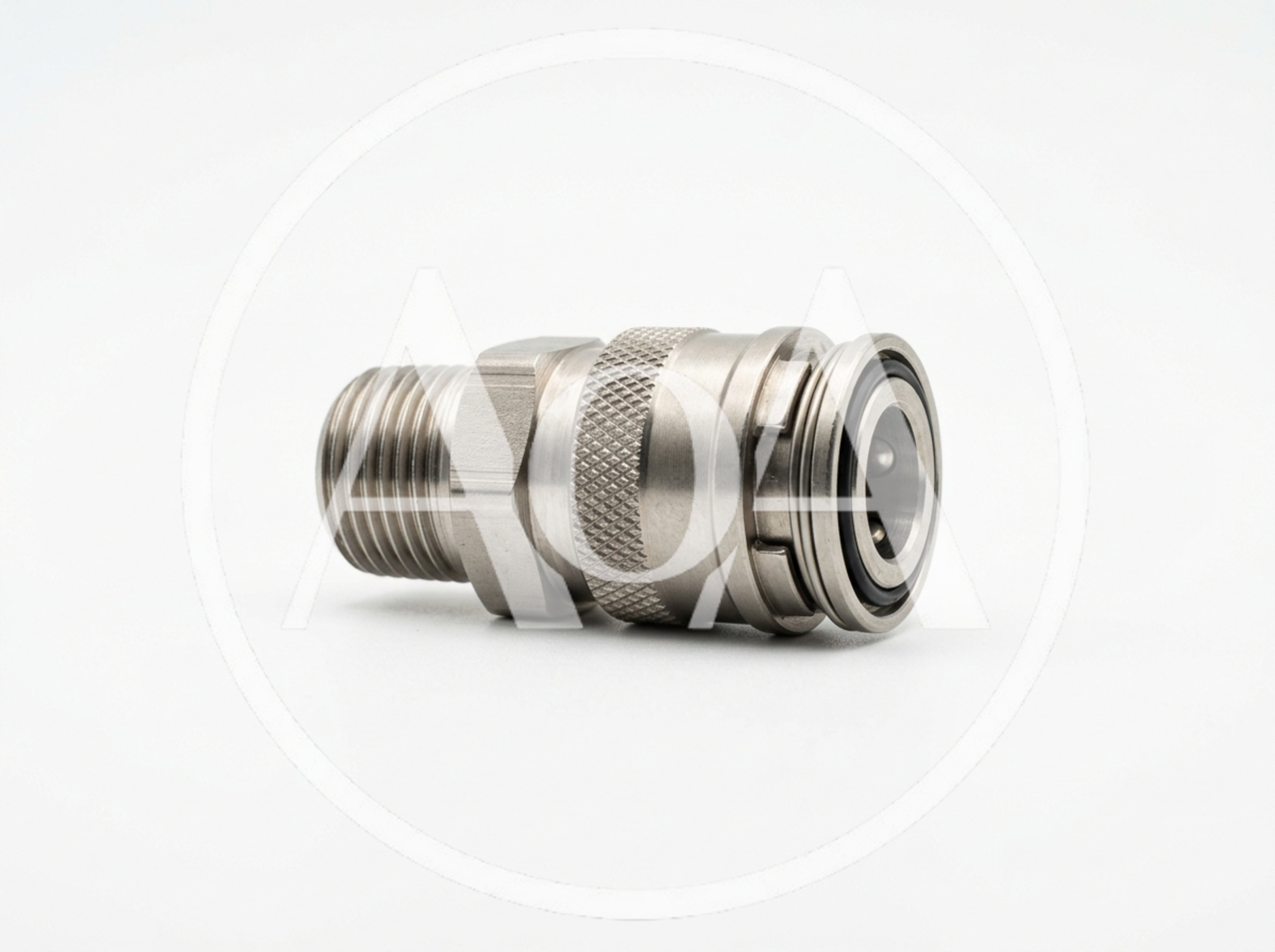Pneumatic Quick Connect Fitting On White Background