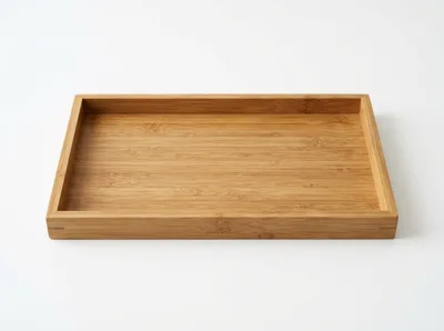 Empty Rectangular Bamboo Serving Tray