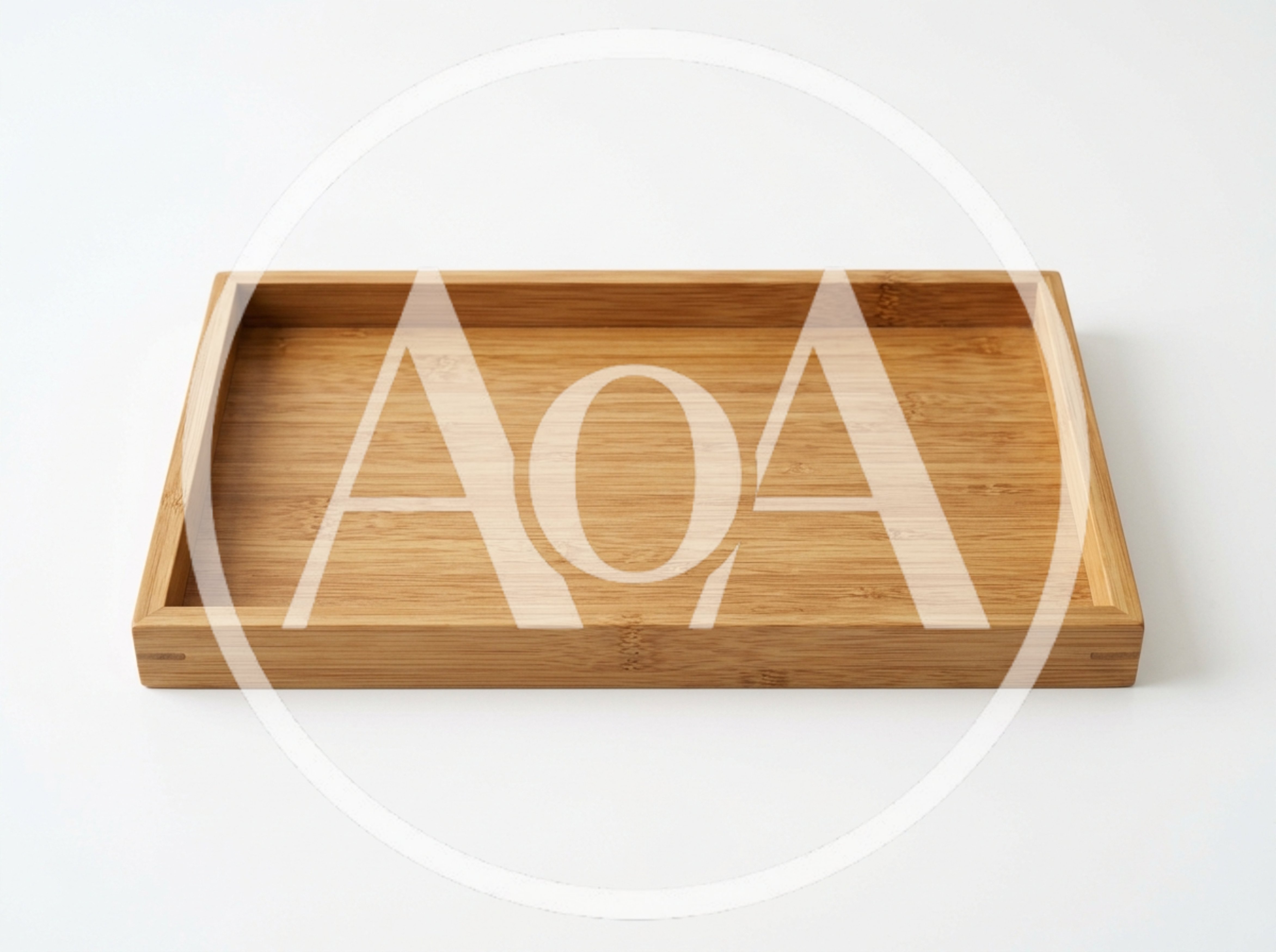 Empty Rectangular Bamboo Serving Tray