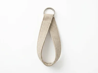 Beige Fabric Loop With Metal Ring