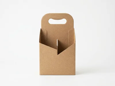 Empty Cardboard Beverage Carrier Mockup