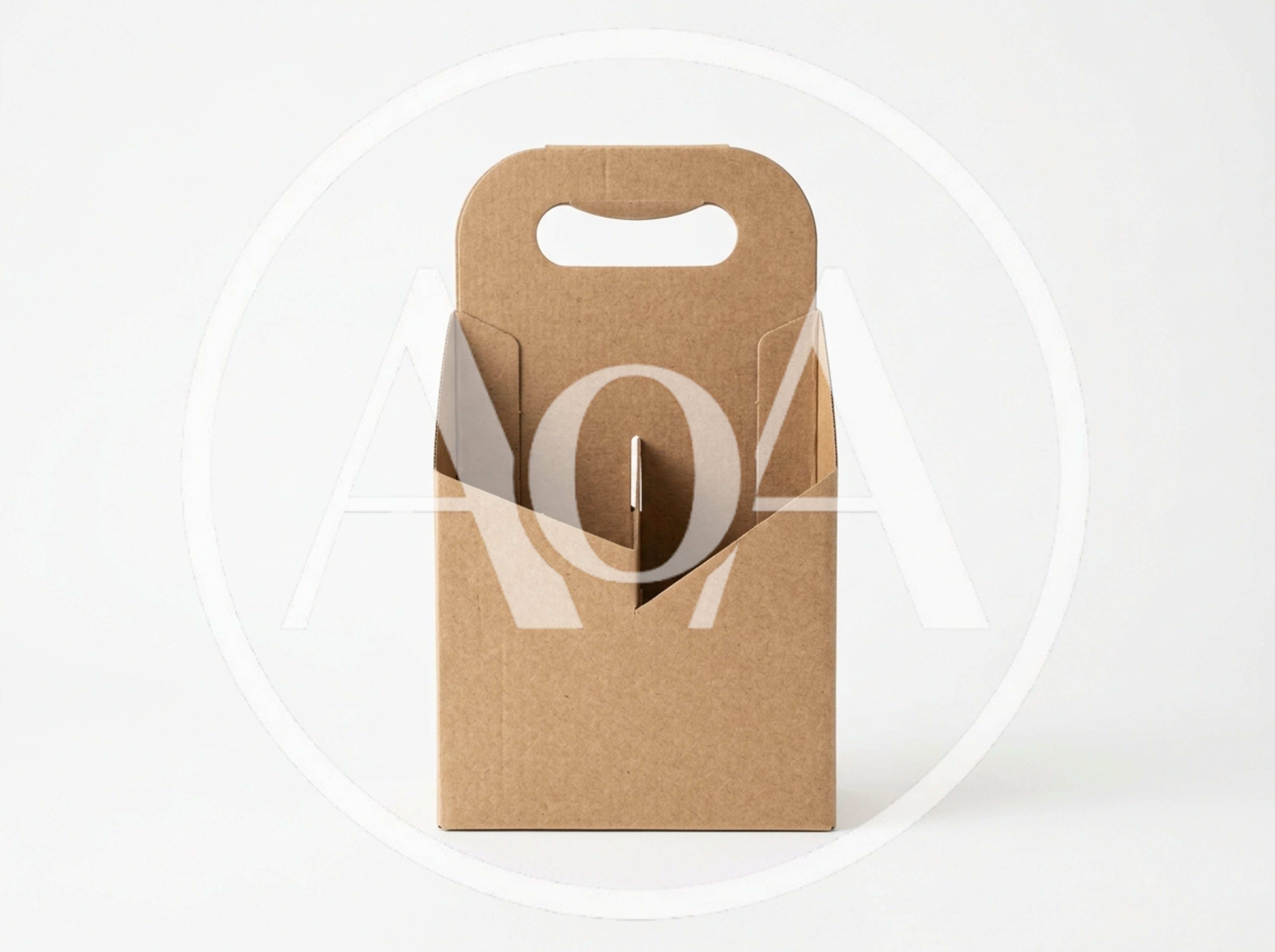 Empty Cardboard Beverage Carrier Mockup