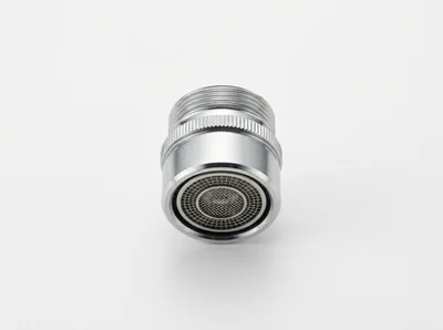 Chrome Faucet Aerator Attachment Isolated On White
