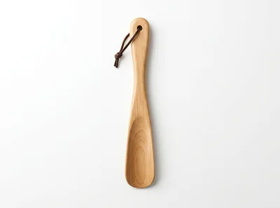 Wooden Shoehorn With Leather Hanging Strap