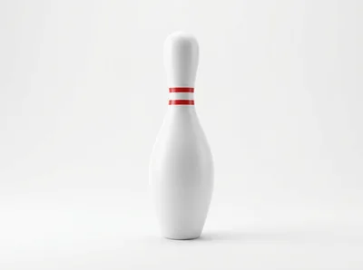 Single White Bowling Pin Isolated On White Background