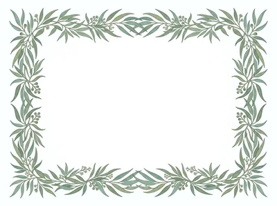 Eucalyptus Leaf Botanical Frame Illustration