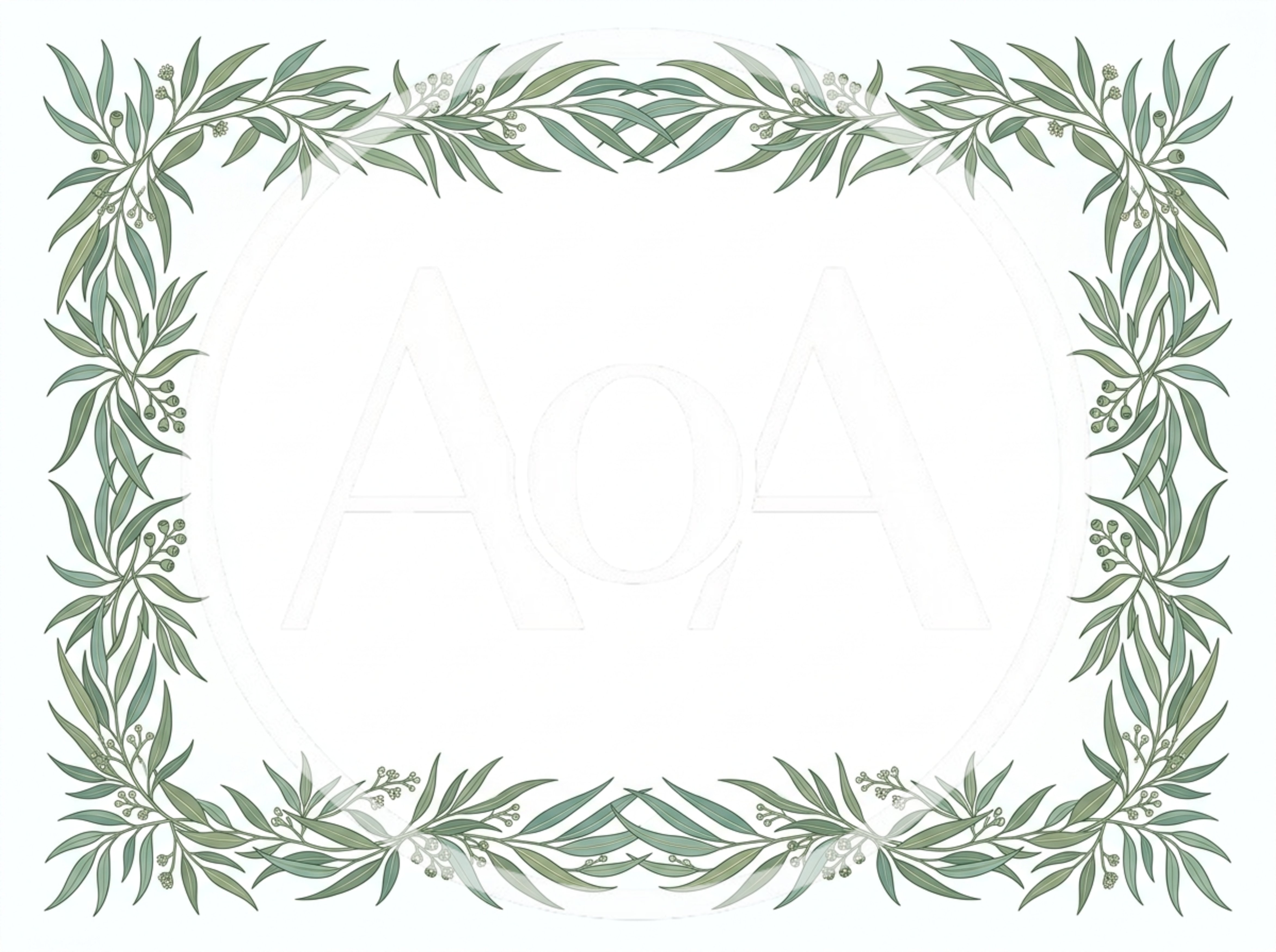 Eucalyptus Leaf Botanical Frame Illustration