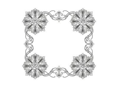 Ornate Floral Baroque Decorative Square Frame
