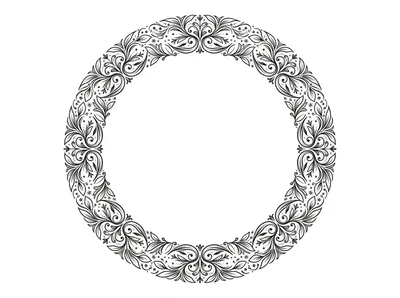 Ornate Floral Circular Decorative Frame Border