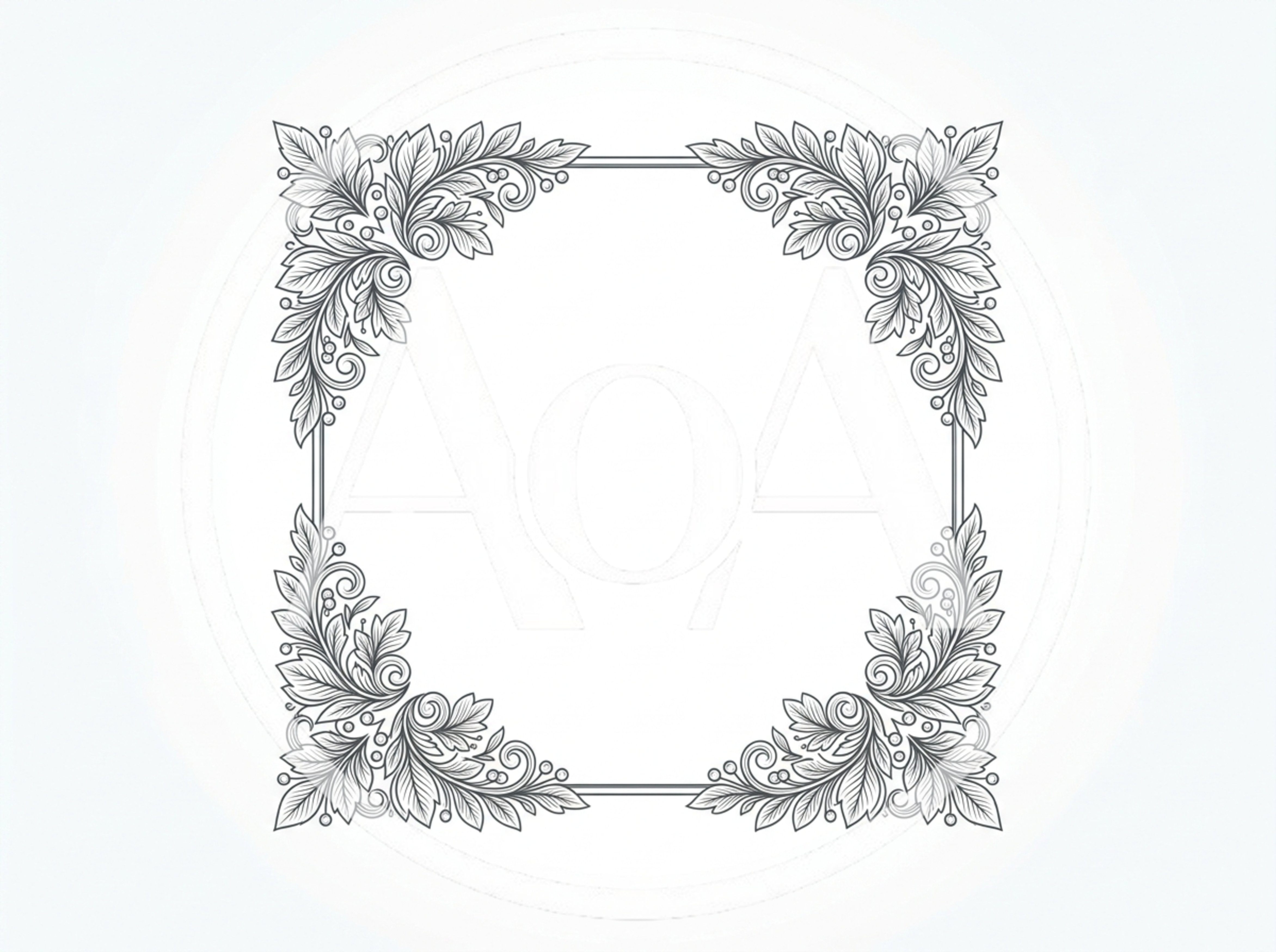 Ornate Floral Square Decorative Frame Border