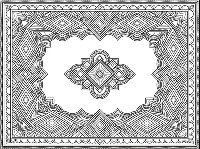 Intricate Geometric Mandala Coloring Page Design