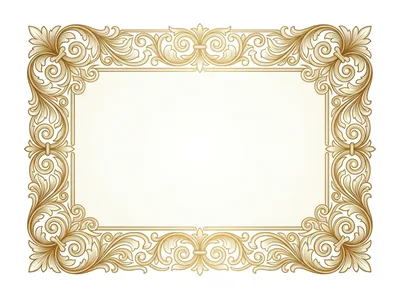 Ornate Gold Baroque Style Decorative Rectangular Frame