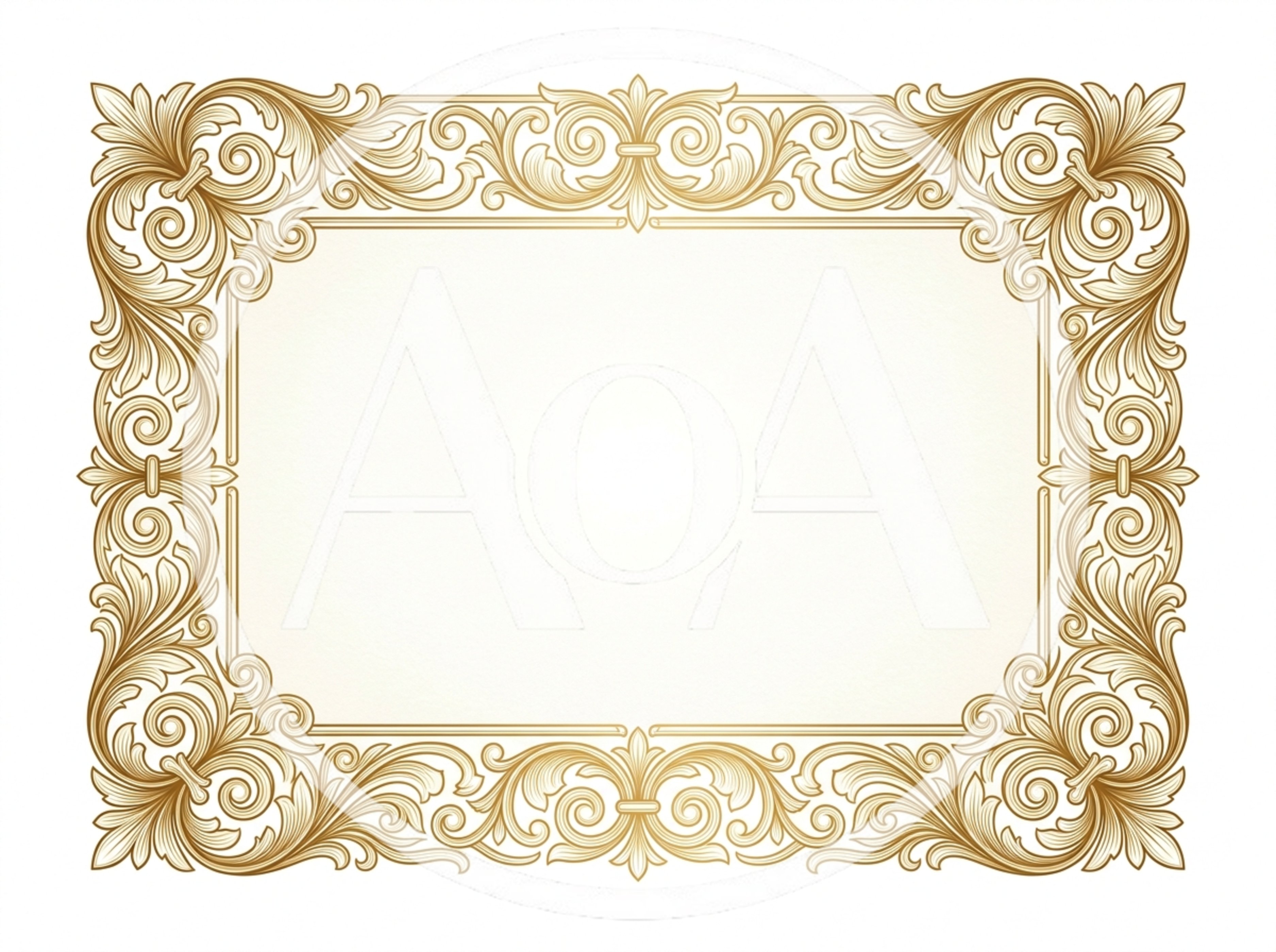 Ornate Gold Baroque Style Decorative Rectangular Frame