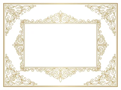 Elegant Gold Ornate Decorative Frame Border