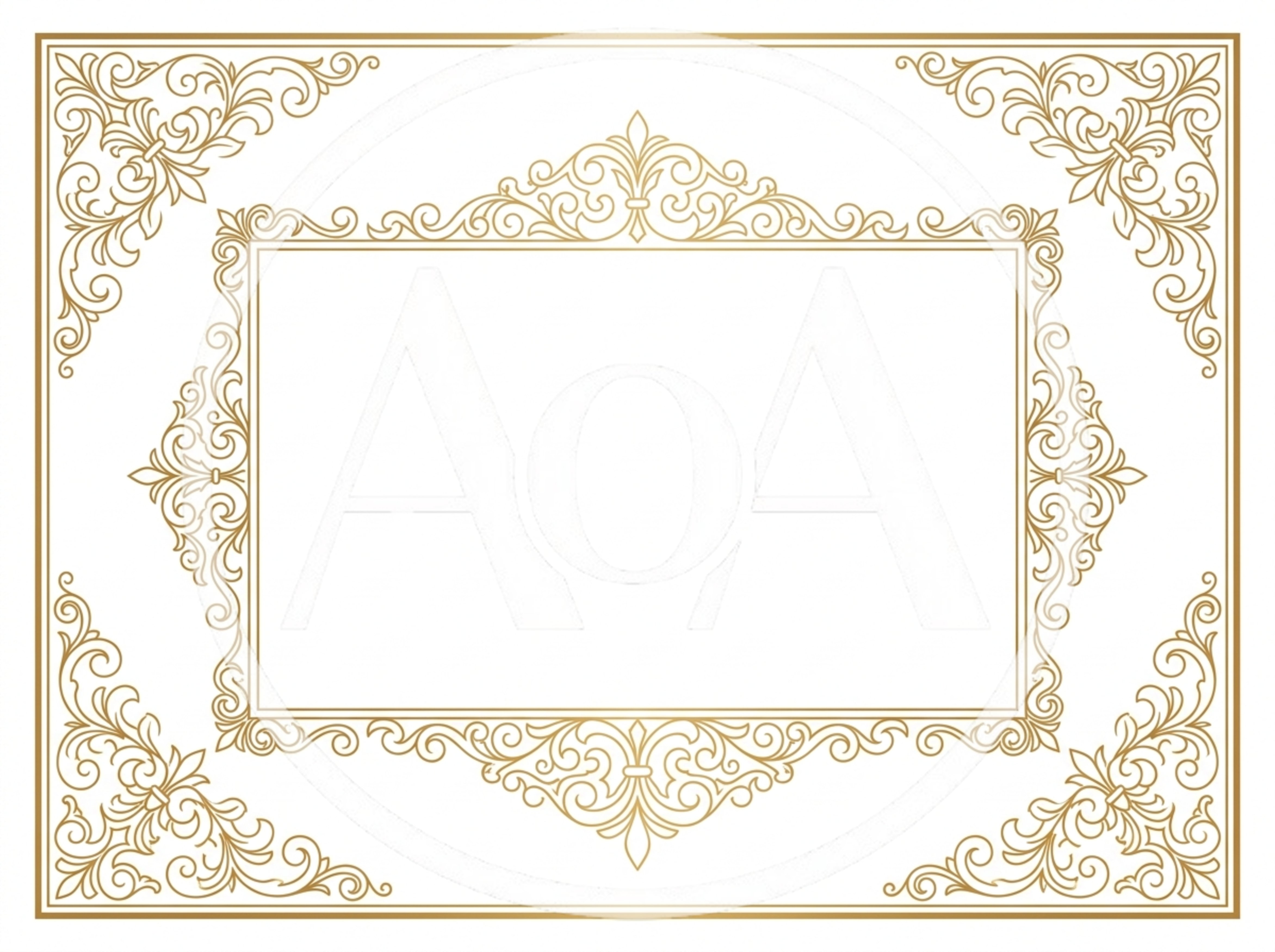 Elegant Gold Ornate Decorative Frame Border