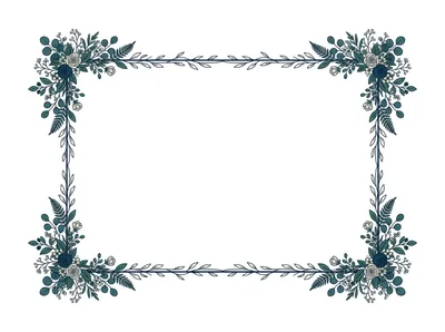 Floral Decorative Frame With Botanical Elements