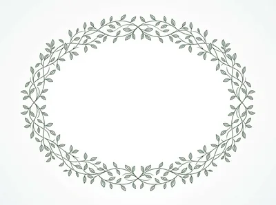 Elegant Oval Floral Frame With Green Leafy Vines