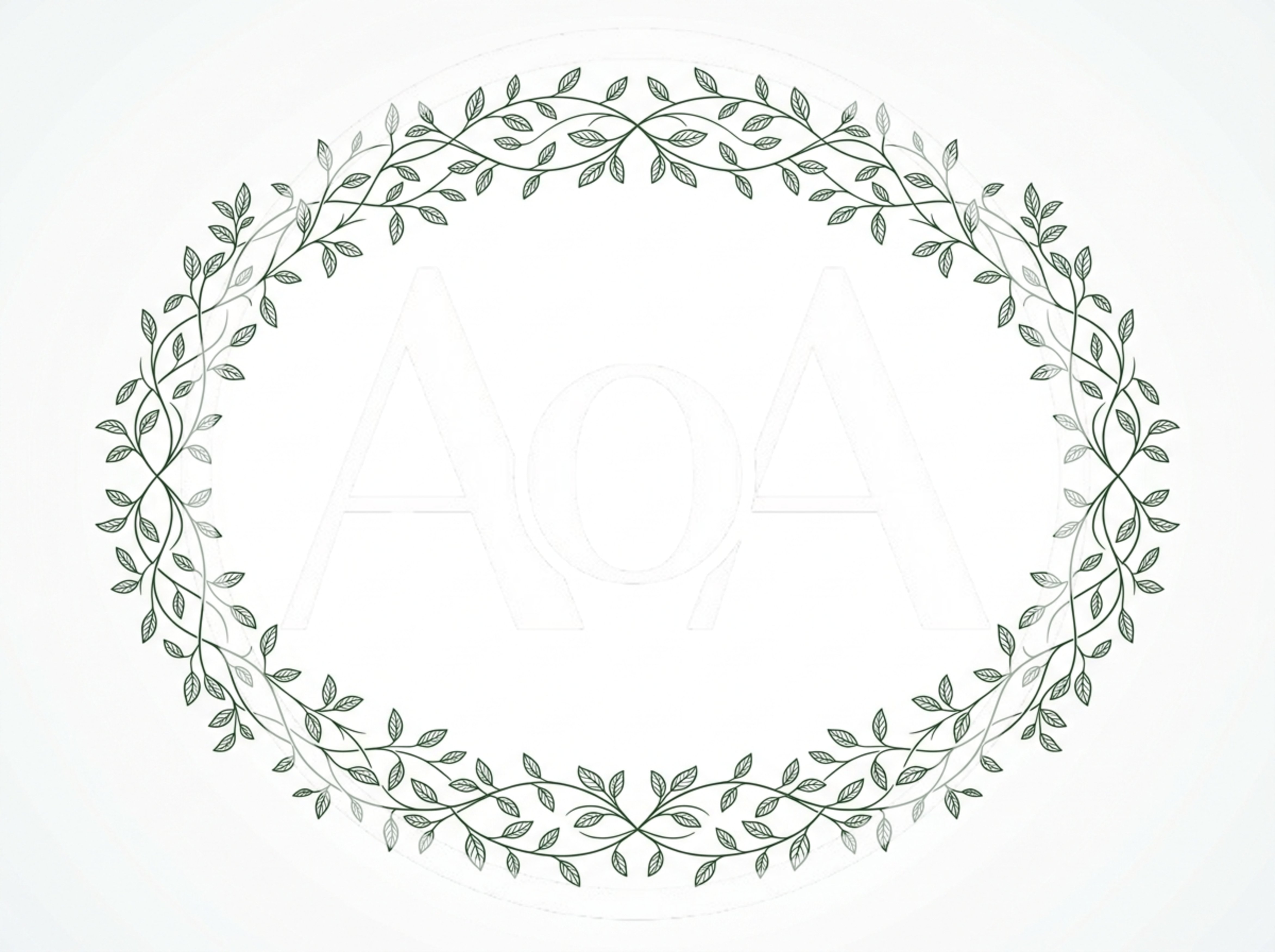 Elegant Oval Floral Frame With Green Leafy Vines