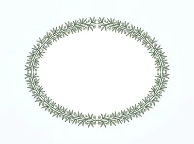 Elegant Oval Floral Wreath Frame Illustration