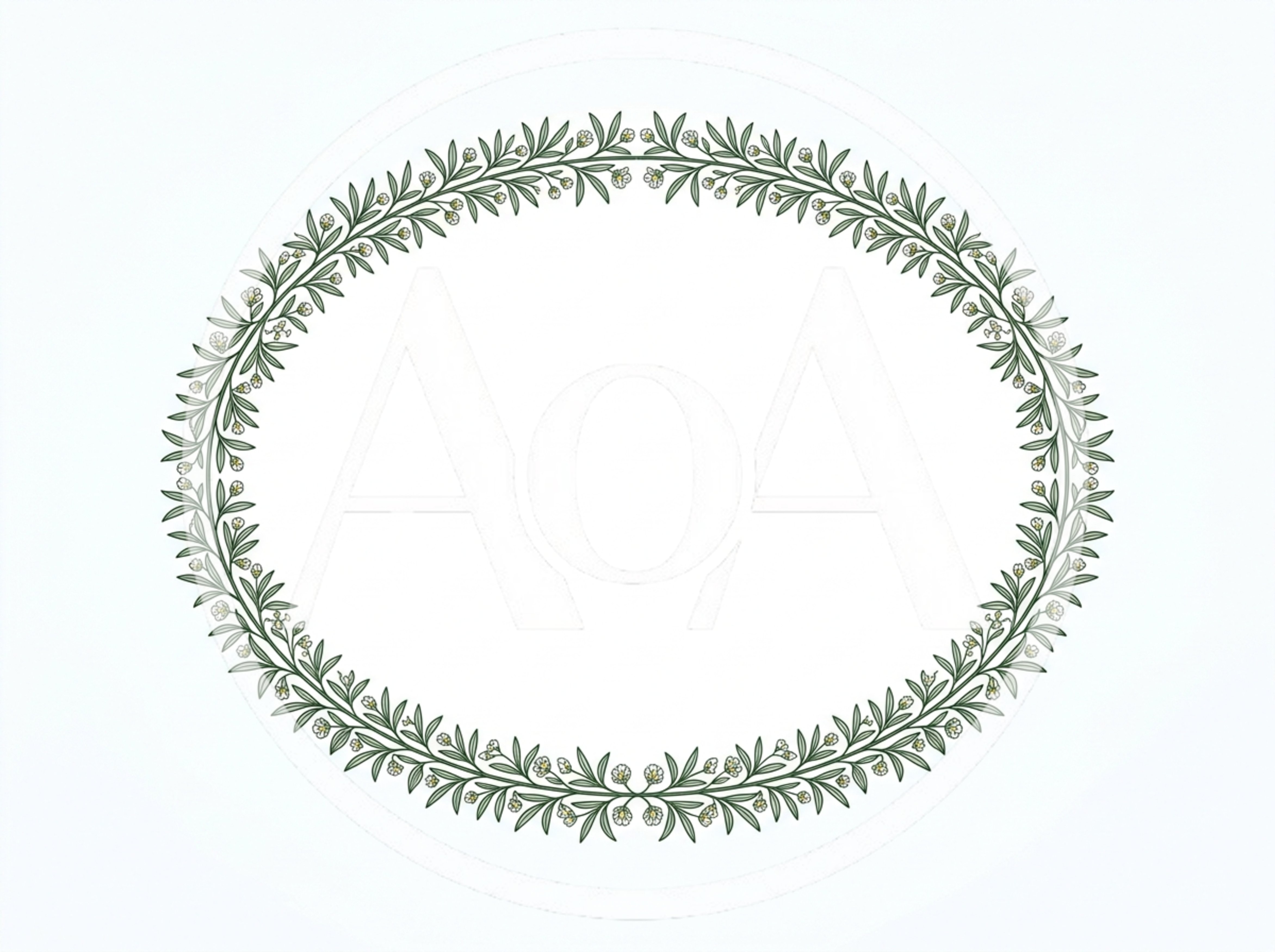 Elegant Oval Floral Wreath Frame Illustration