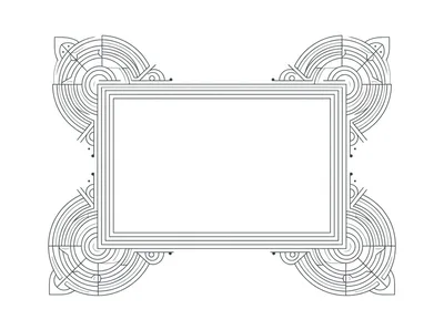 Art Deco Geometric Decorative Frame Illustration
