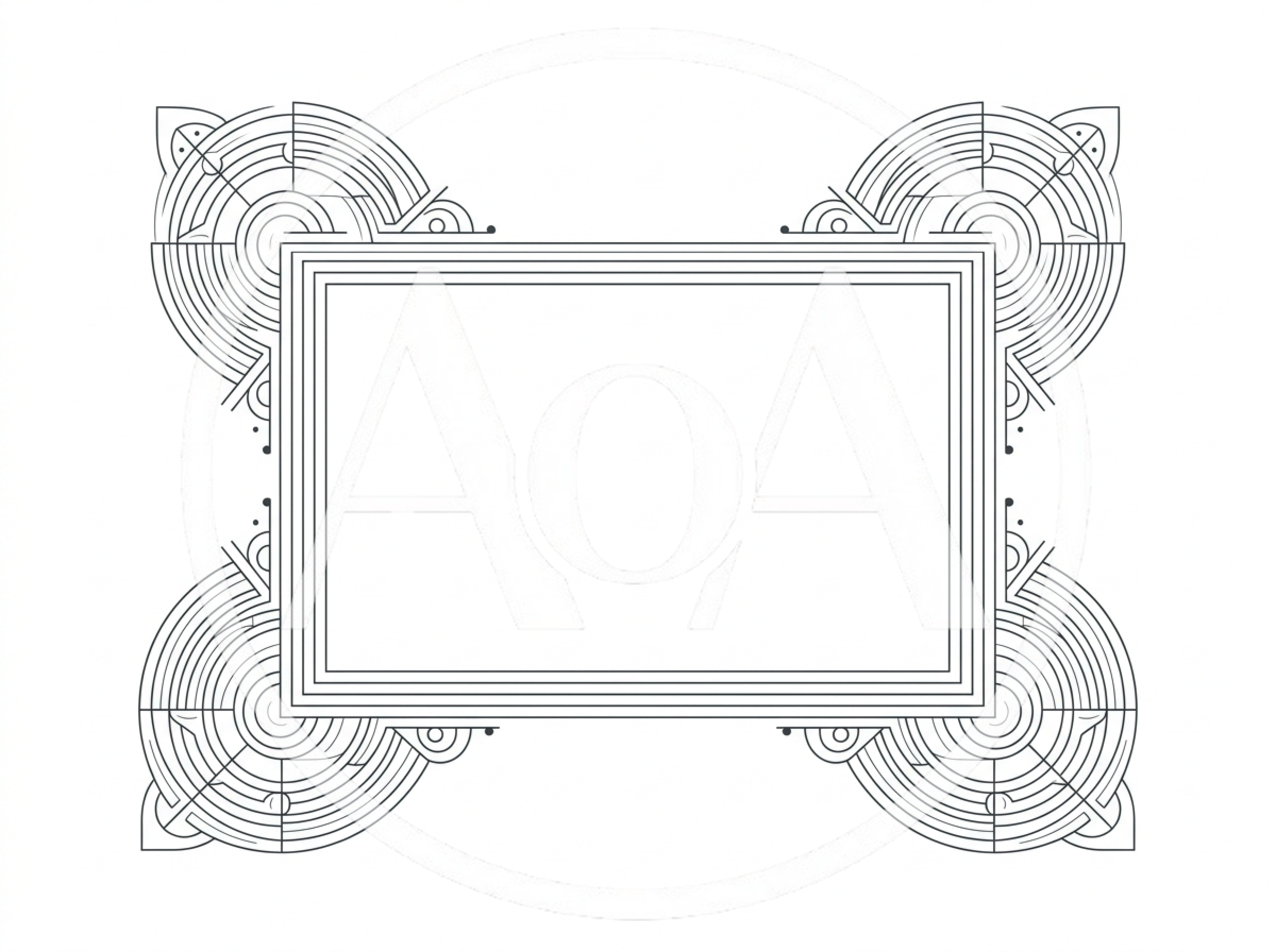 Art Deco Geometric Decorative Frame Illustration