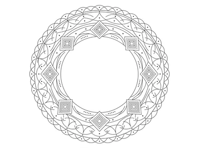 Circular Geometric Mandala Line Art Design