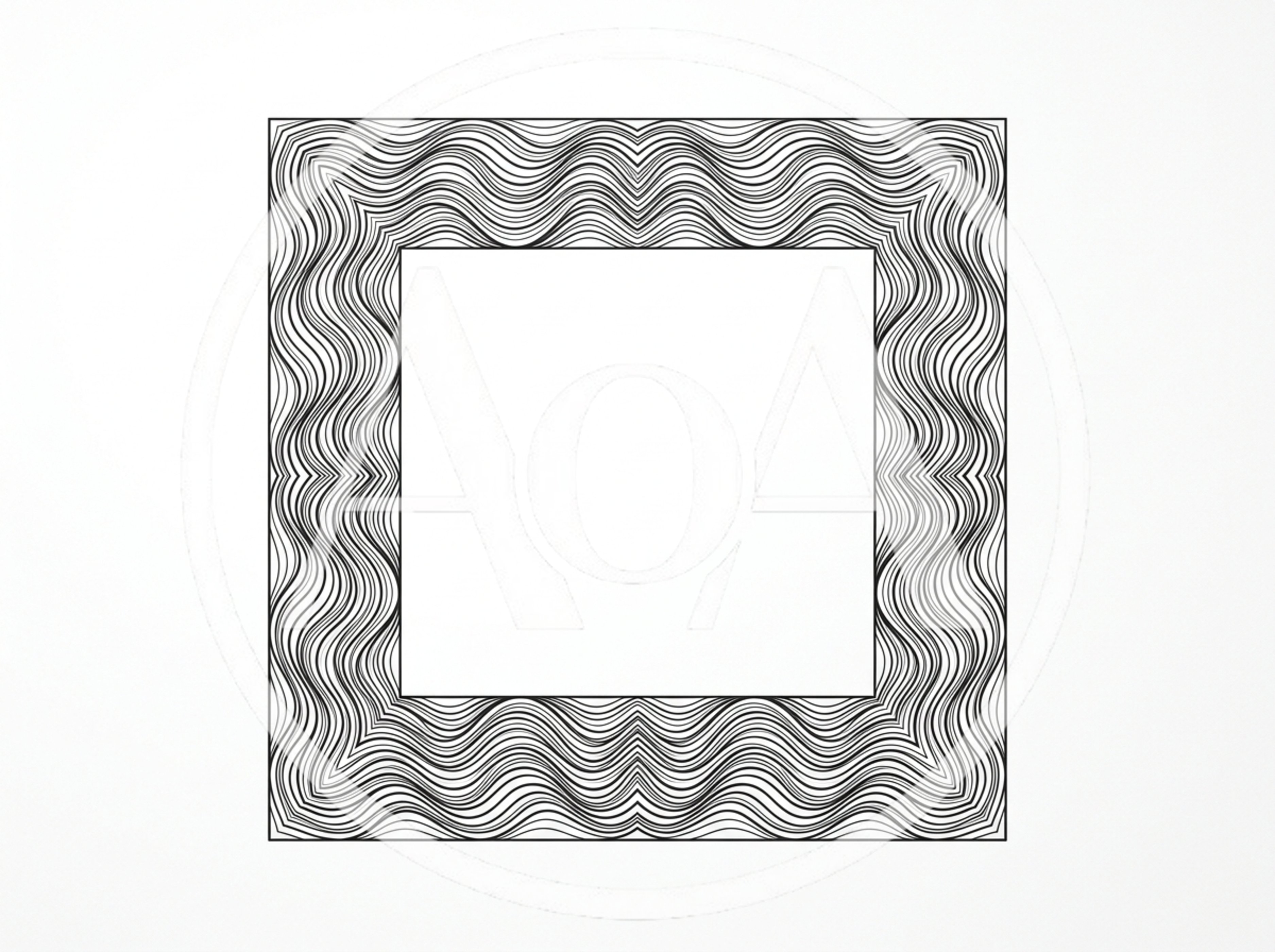 Abstract Wavy Line Square Frame Design
