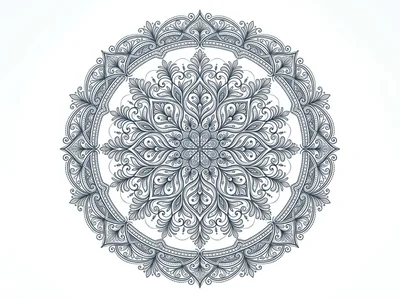 Intricate Floral Mandala Pattern With Symmetrical Ornate Details