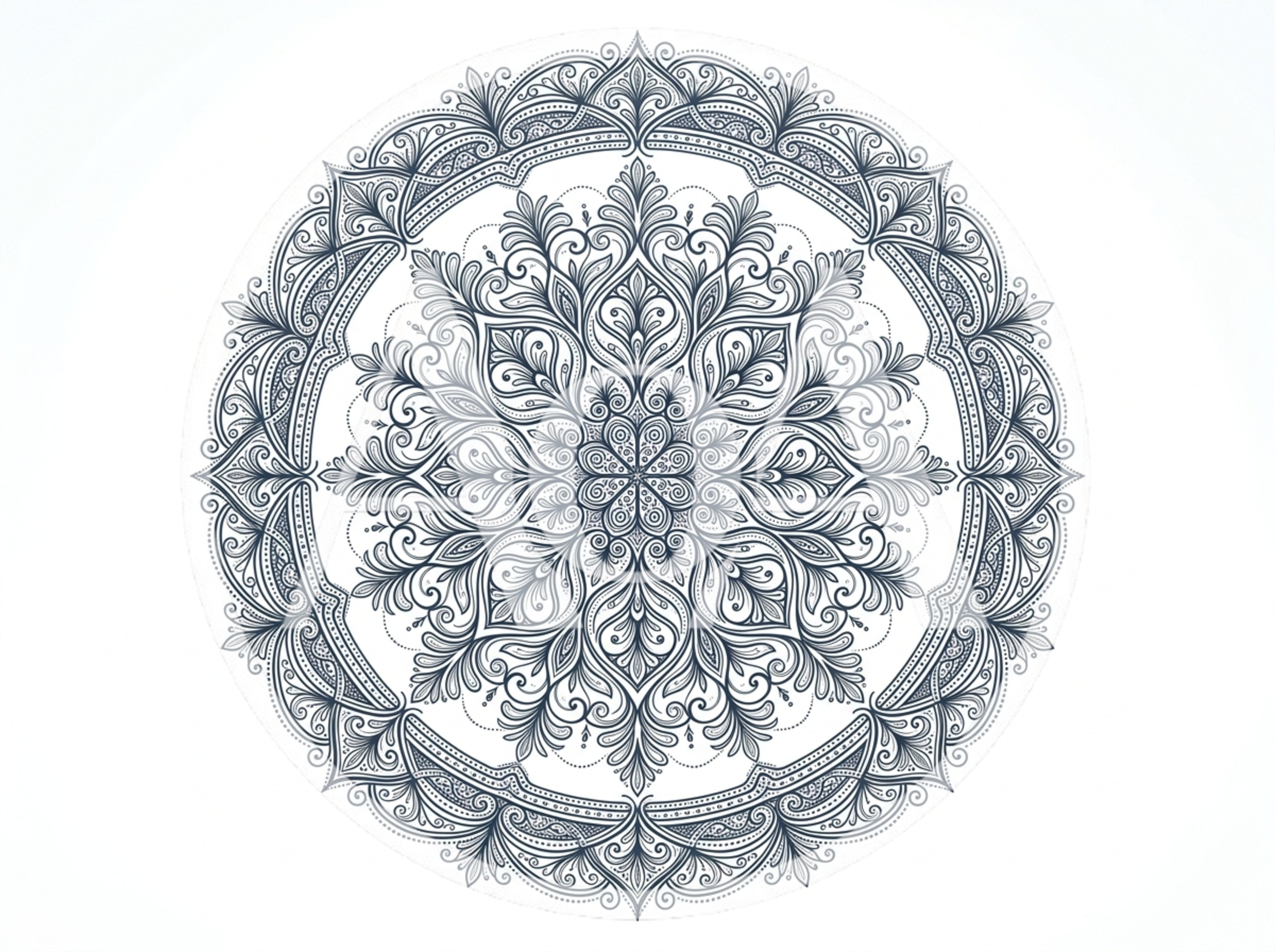 Intricate Floral Mandala Pattern With Symmetrical Ornate Details