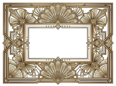 Art Deco Style Decorative Gold Frame Border