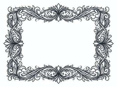 Ornate Baroque Style Decorative Floral Frame
