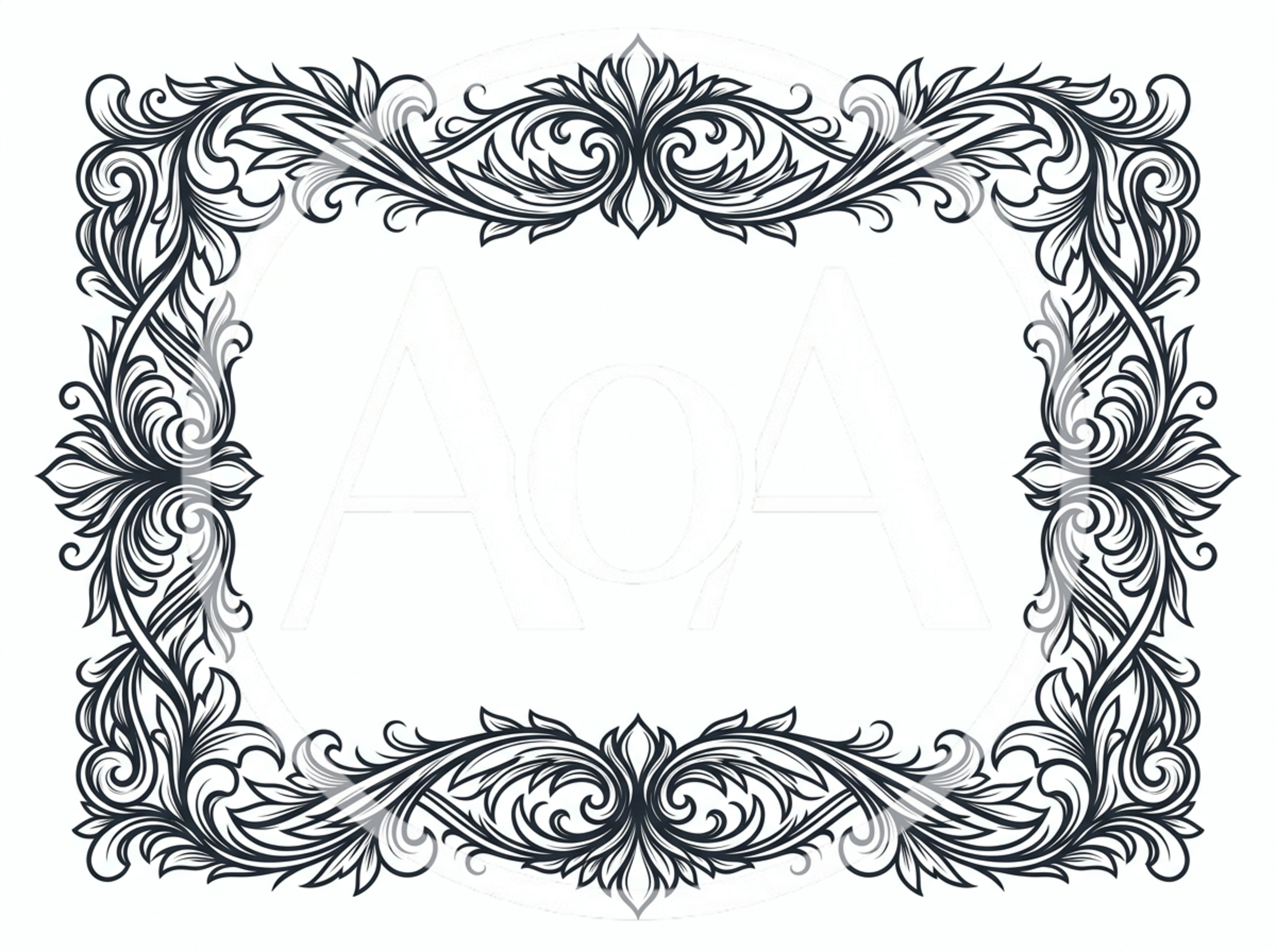 Ornate Baroque Style Decorative Floral Frame