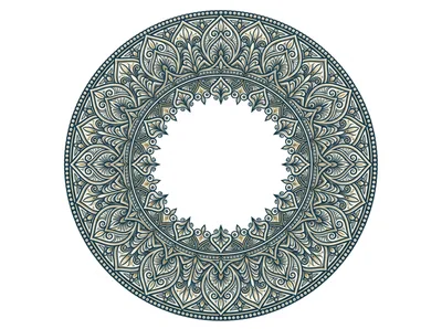 Intricate Circular Mandala Pattern With Ornate Floral Motifs