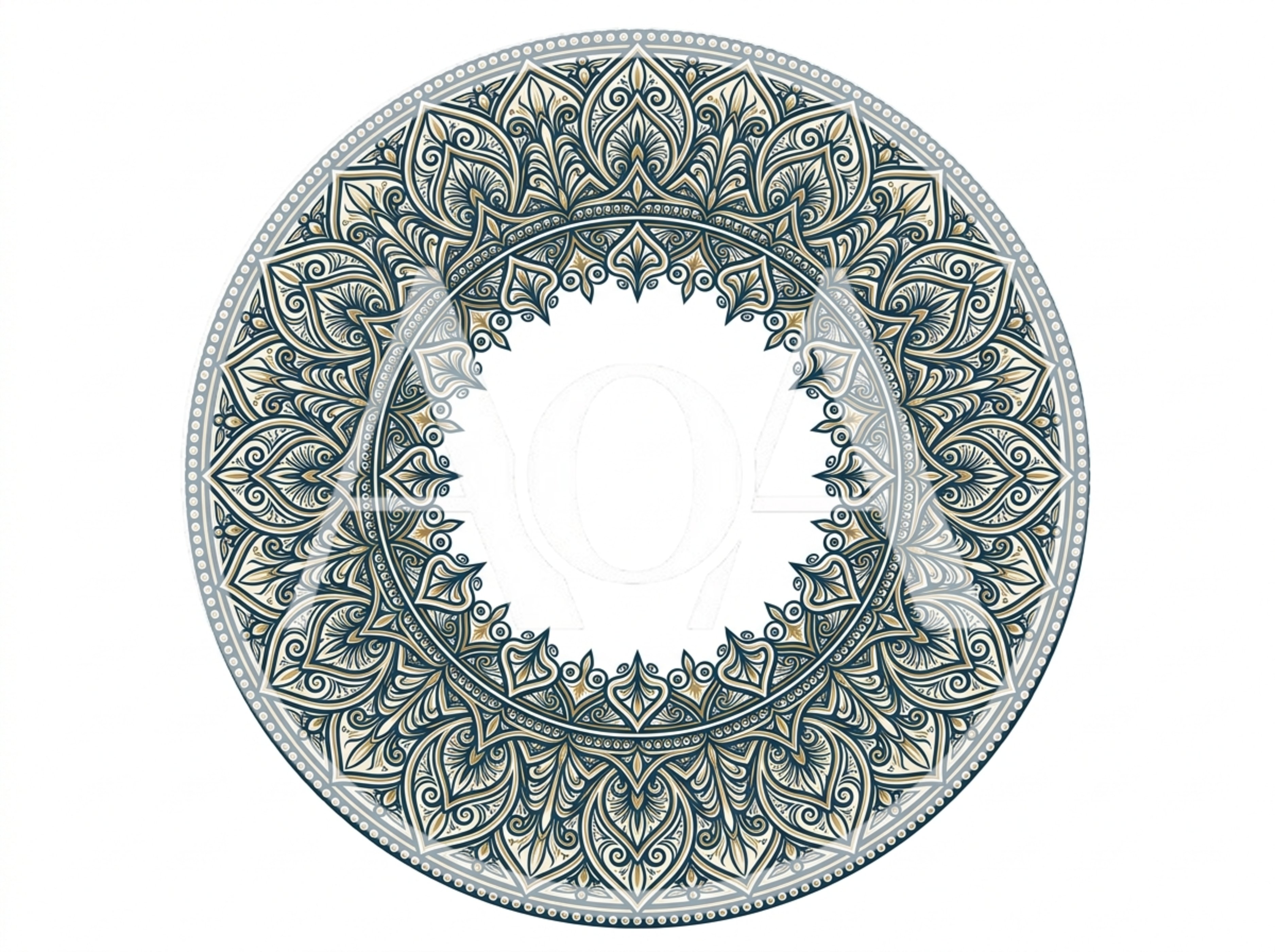 Intricate Circular Mandala Pattern With Ornate Floral Motifs