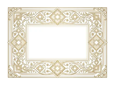 Ornate Decorative Rectangular Frame With Floral Patterns
