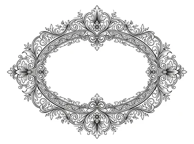Ornate Baroque Style Oval Decorative Frame