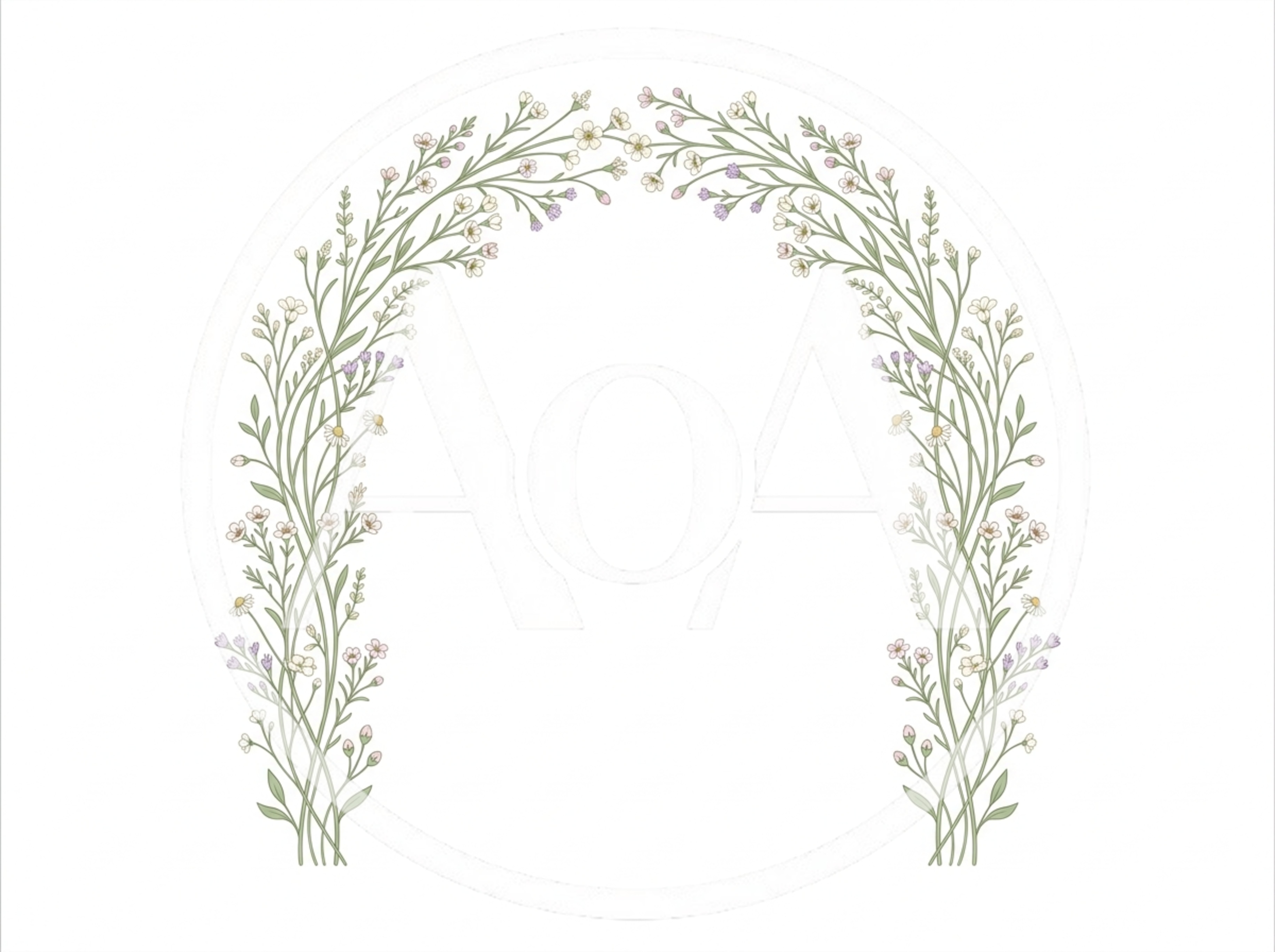 Floral Arch Illustration With Wildflowers And Greenery