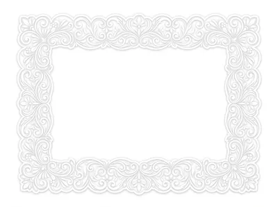 Elegant White Floral Ornate Decorative Frame