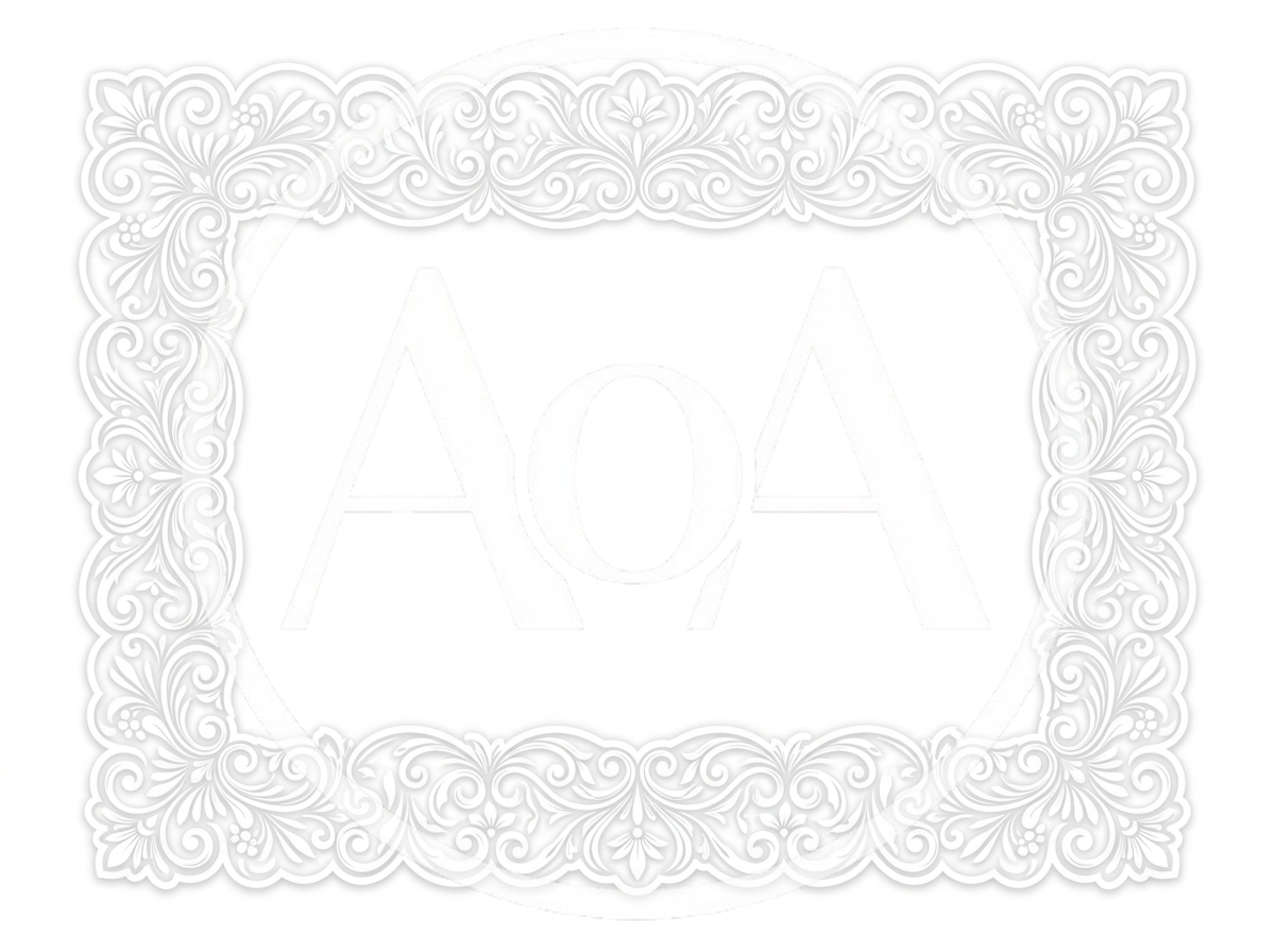 Elegant White Floral Ornate Decorative Frame