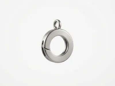 Brushed Metal Circular Pendant With Hanging Loop