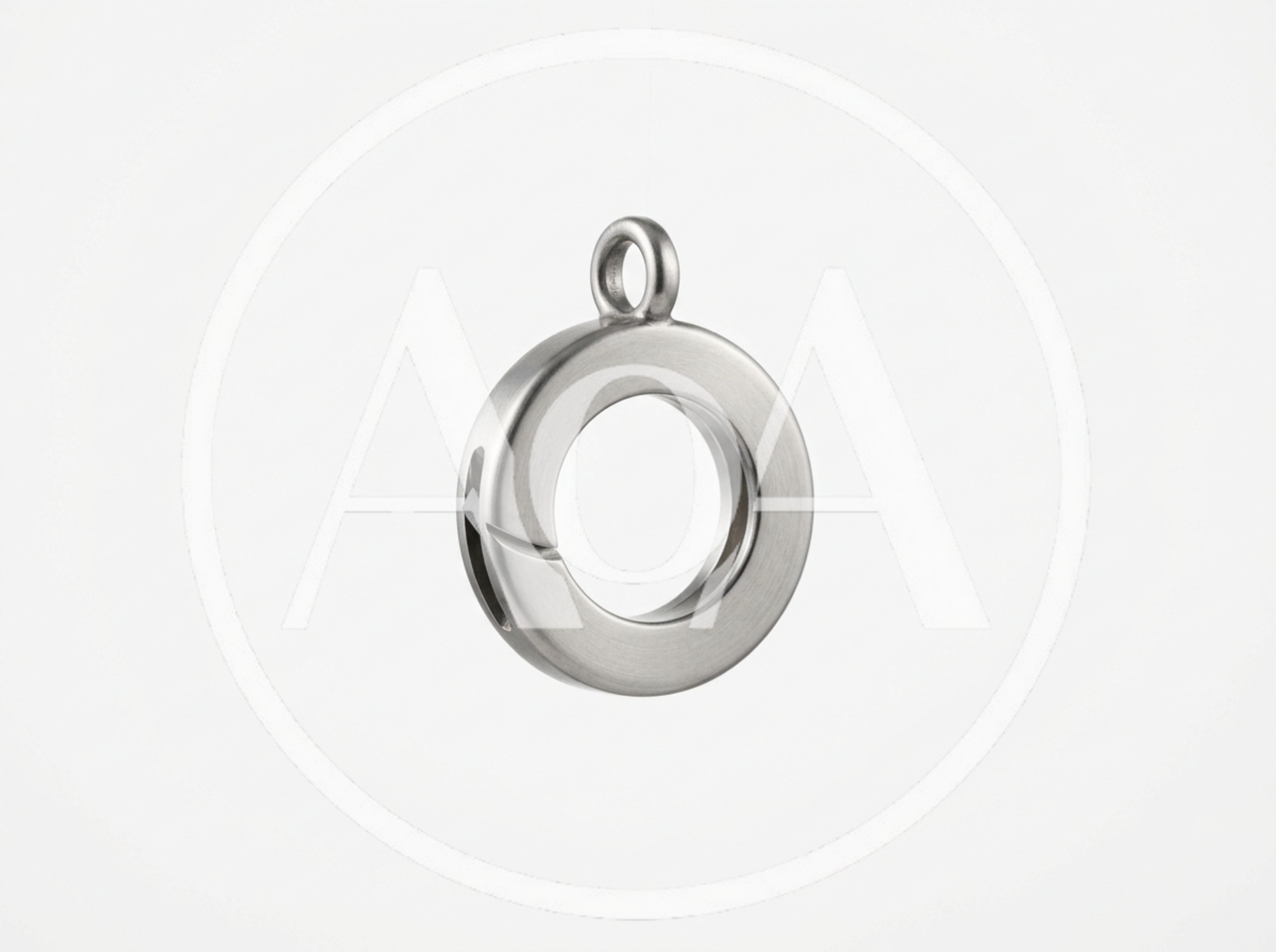 Brushed Metal Circular Pendant With Hanging Loop