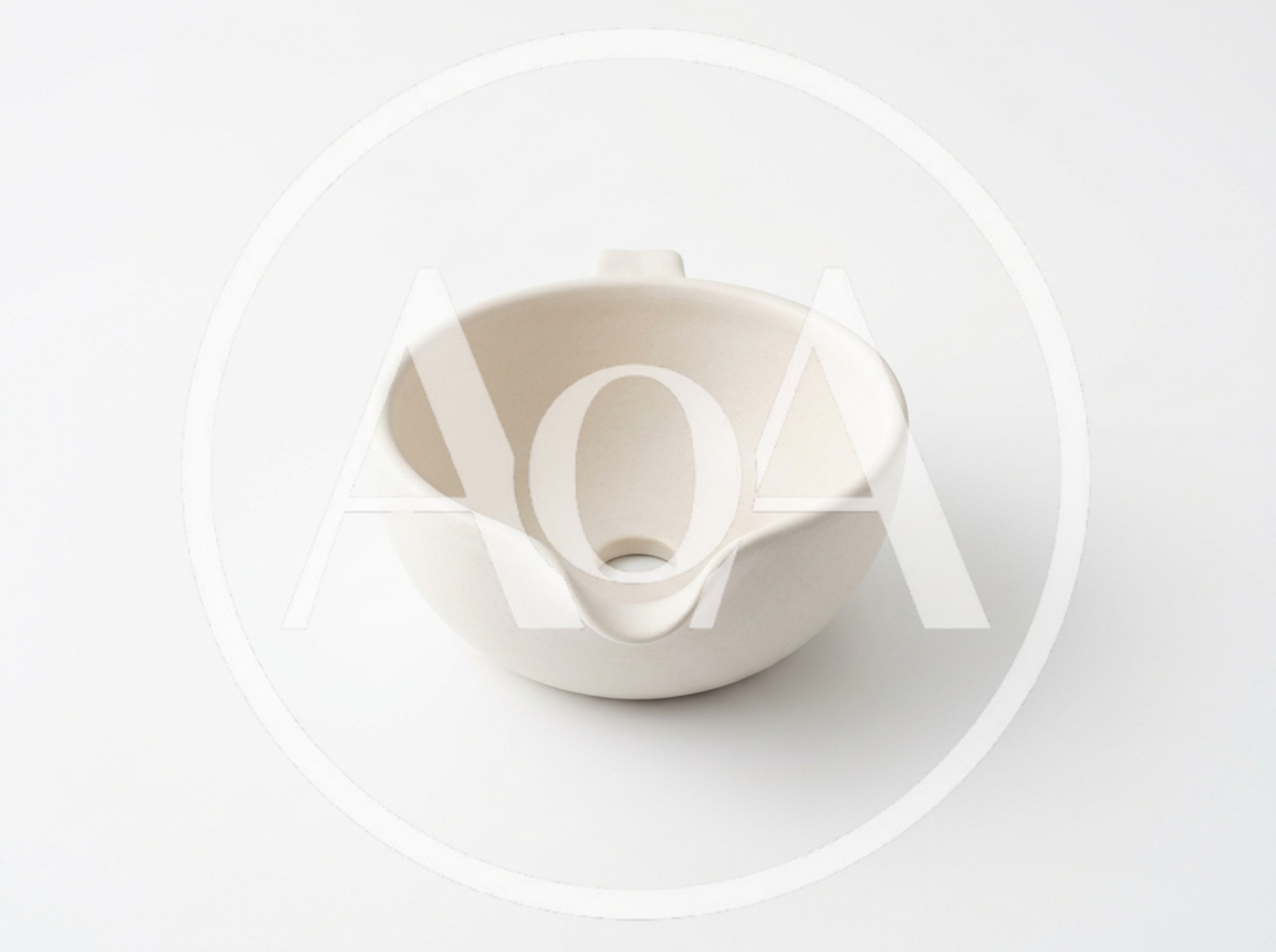 Minimalist Ceramic Bowl With Spout And Drain Hole