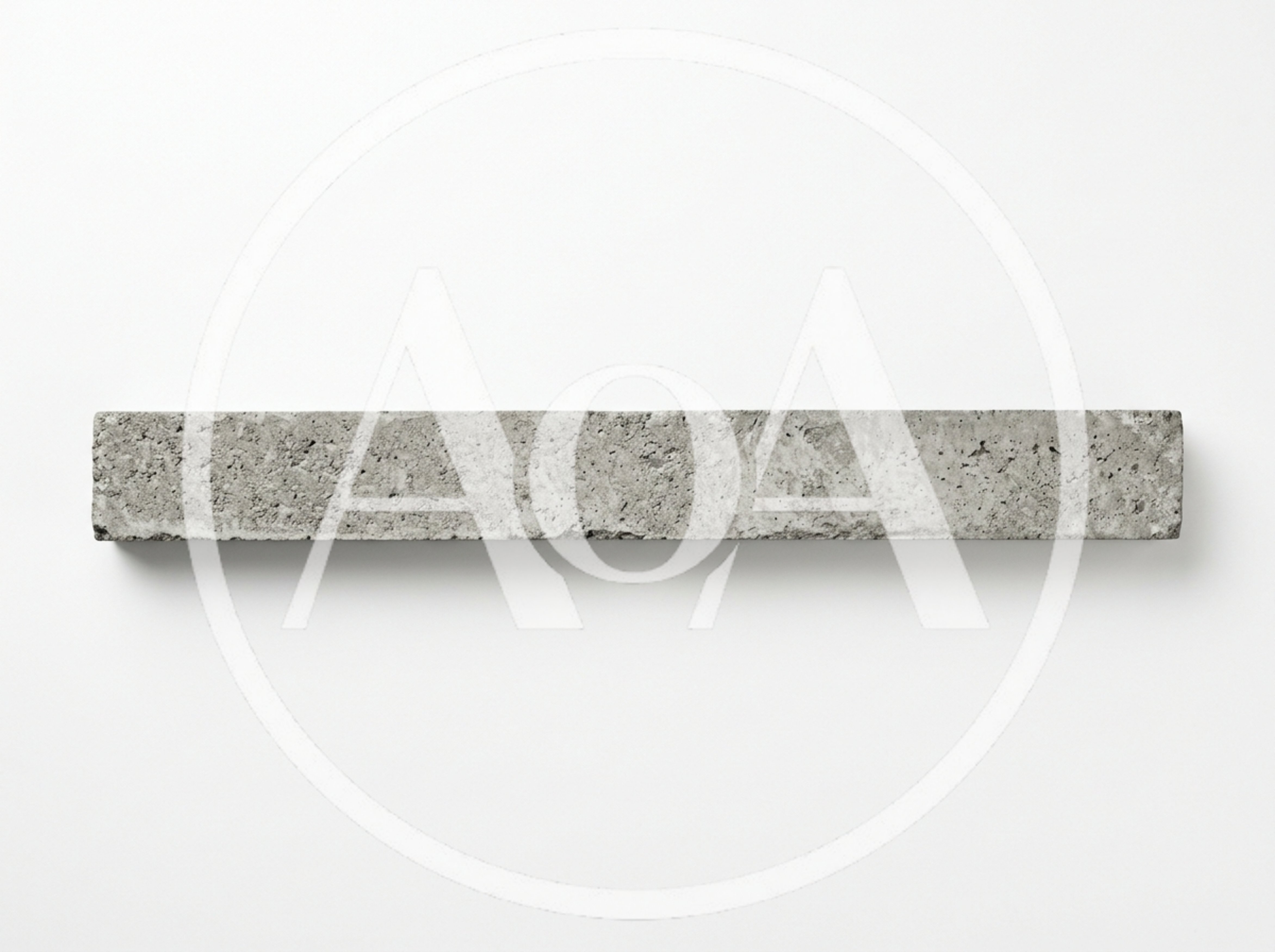 Single Rectangular Concrete Block on White Background