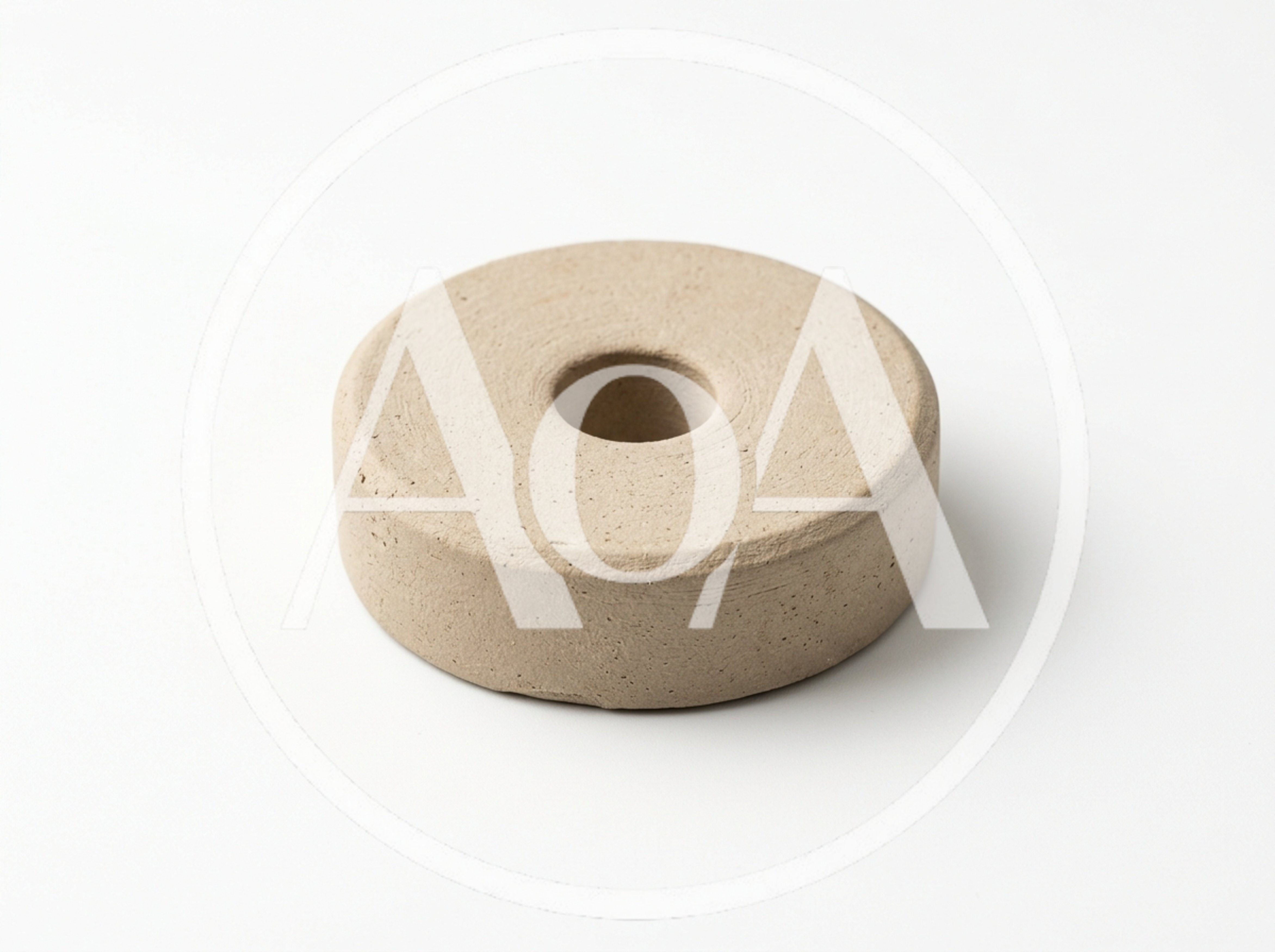 Minimalist Beige Concrete Ring Candle Holder
