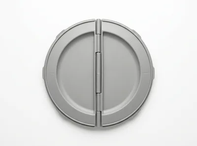 Top View Of A Gray Folding Circular Plastic Lid